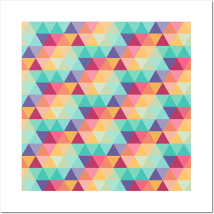 Retro Rainbow Triangles Posters and Art